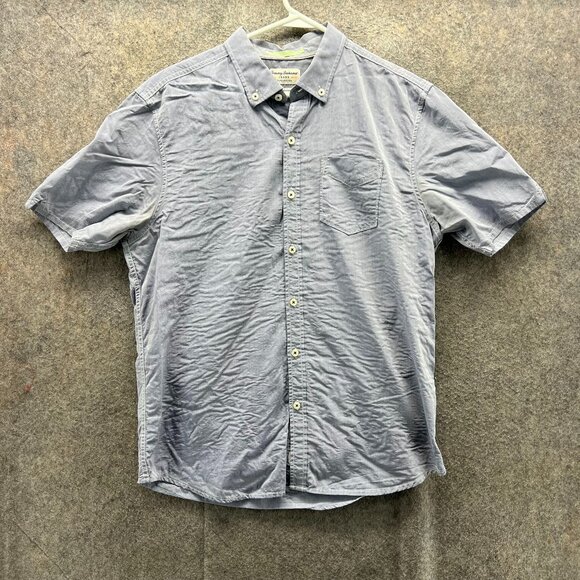 Tommy Bahama Shirt Mens Medium Blue Button Down Tencel Island Modern Fit Oxford - Picture 1 of 11